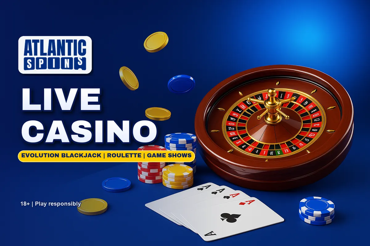 Atlantic Spins live casino with Evolution tables